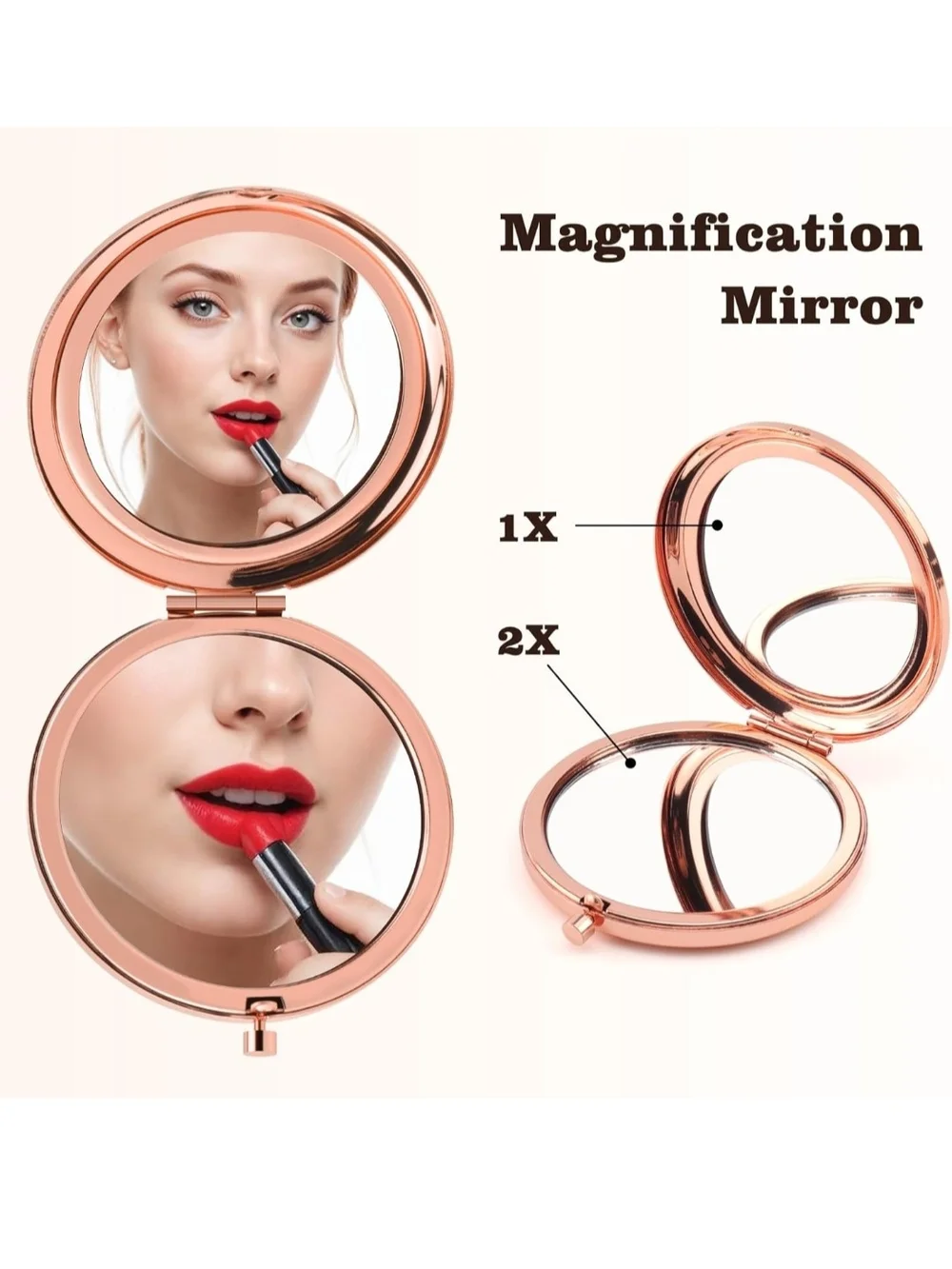 Rose Gold Compact Mirror 